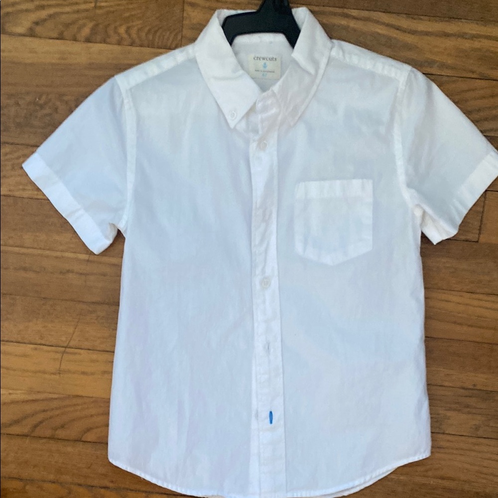 Crewcuts white shirt sleeve button down size 6/7